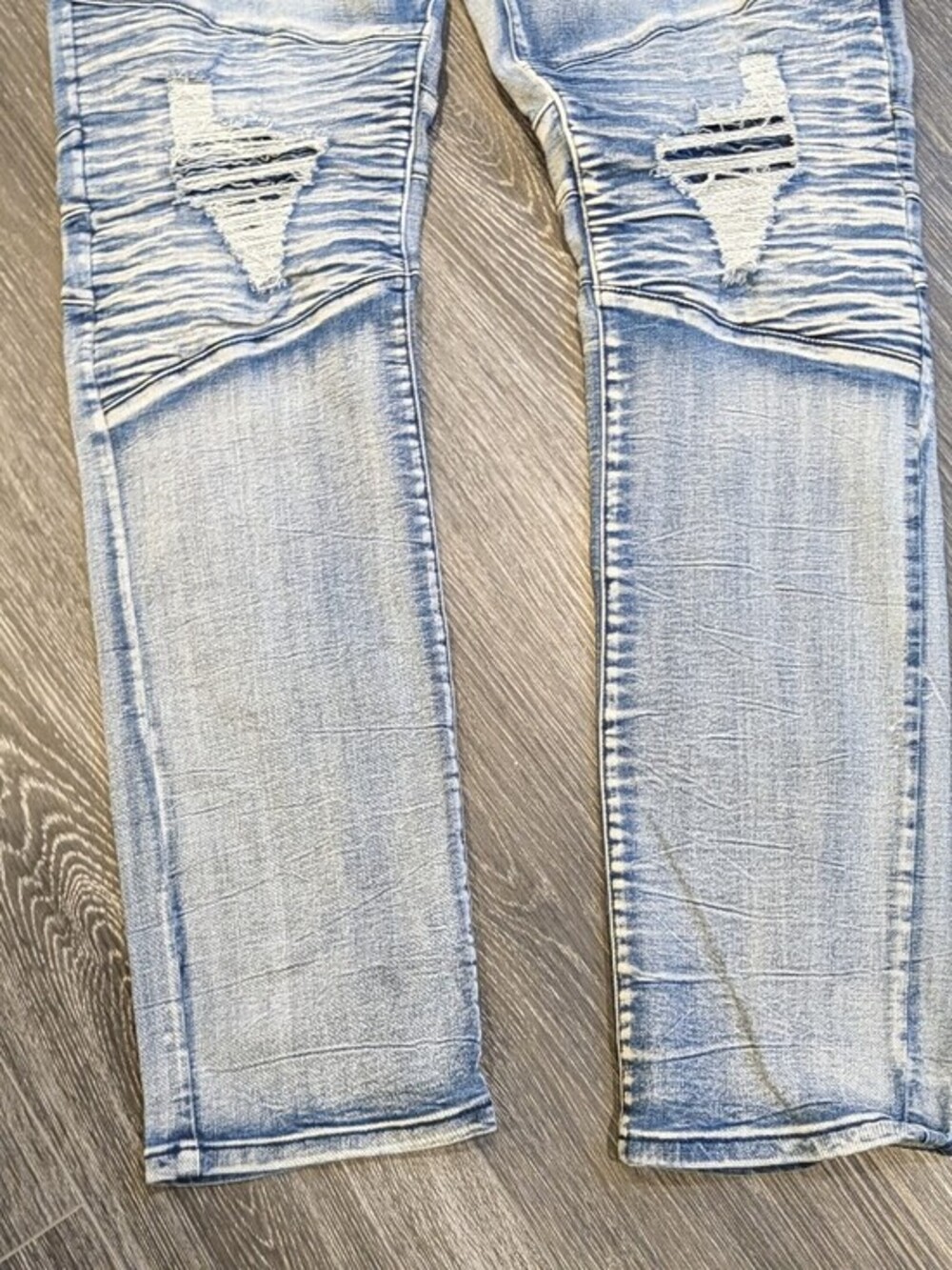 Supreme Light Blue Slim Straight Distressed Jeans